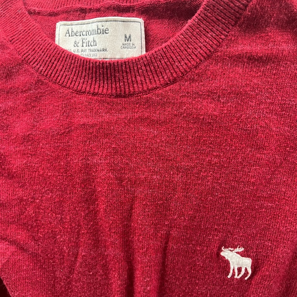 Abercrombie & Fitch Rich Red Crewneck Sweater